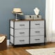 image 2 of HOMCOM 6 Drawer Fabric Chest of Drawers w/ Wooden Top for Hallway Grey