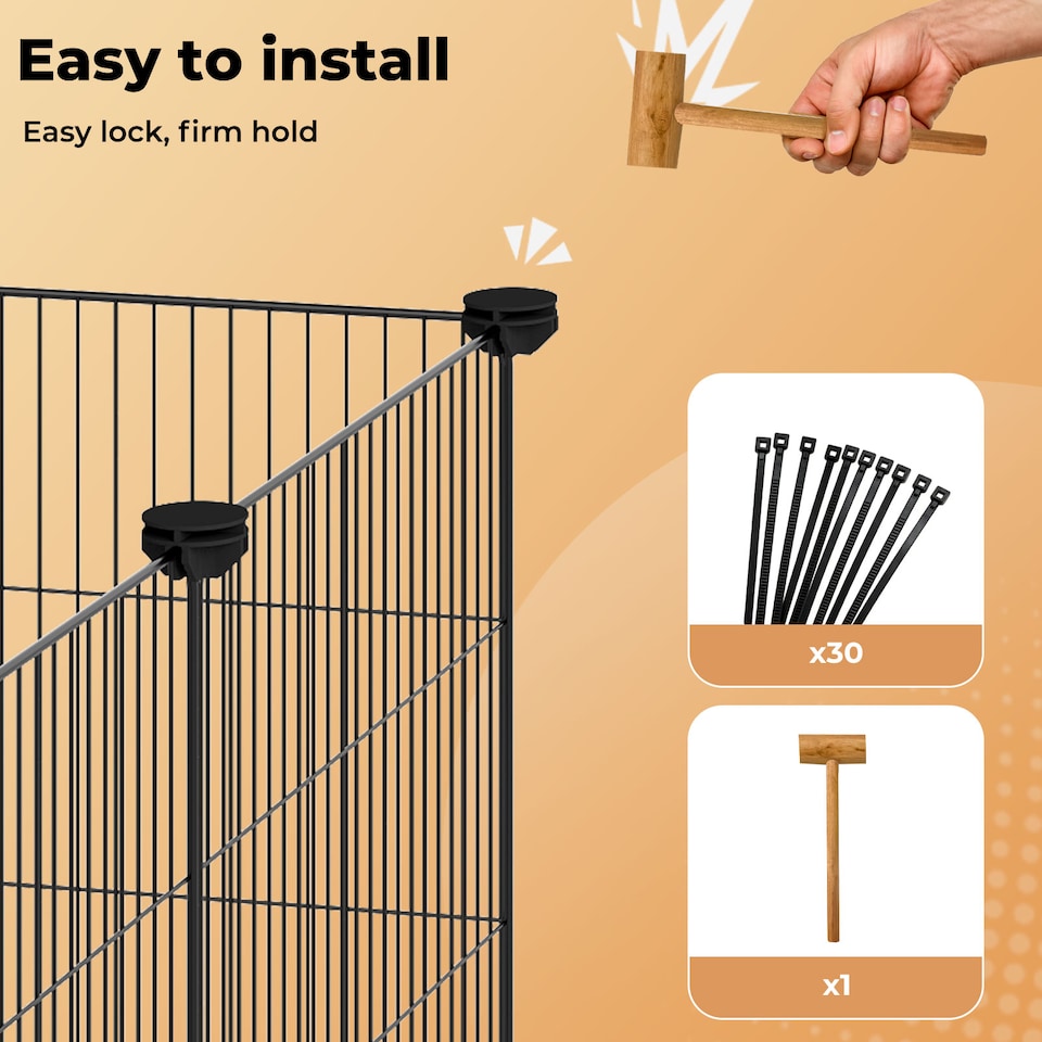 image 1 of Skylos Pet Pen 14 Panel Puppy Rabbit Kitten Playpen Indoor Enclosure Run Cage