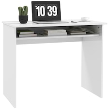HOMCOM Computer Desk Writing Table Study Workstation High Gloss White