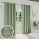 image 1 of Aspen Green Geometric Leaf Pattern Curtains 90 x 72 inch (229 x 183 cm) Room Darkening Eyelet Thermal Noise Reducing Curtains for Bedroom and Living Room
