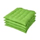 image 1 of Homescapes 4 x Seat Pads Luxury Cotton Indoor Outdoor Garden Dining Cushion Lime | Green | 40 x 40 cm | 4