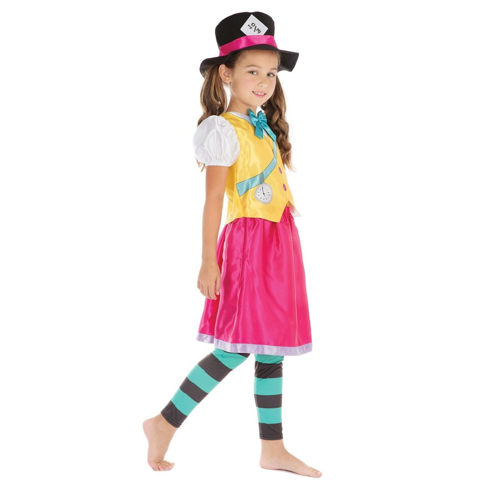 image 1 of Bristol Novelty Childrens/Girls Mad Hatter Girl Costume - Multicoloured - L L