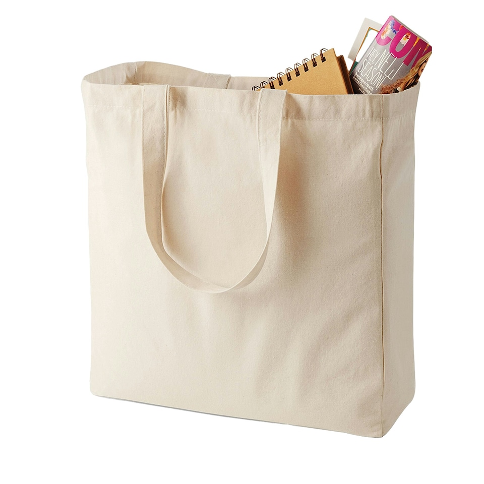 image 1 of Quadra Classic Canvas Shopper Bag - Natural - One Size Cream