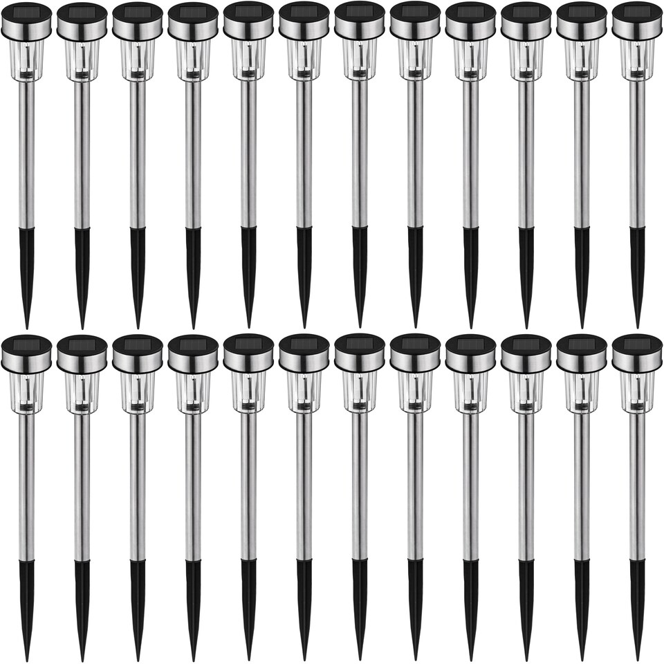 image 1 of Outdoor Lights Set of 24 -  solar powered, with ground spike, weather-resistant, automatic on-off switch