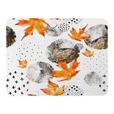 Maple Leaves & Marbled Circles Blanket | Multi