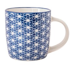 Blue Geometric Ceramic Mug 350ml | Blue | Floral Trellis | 350ml | 1