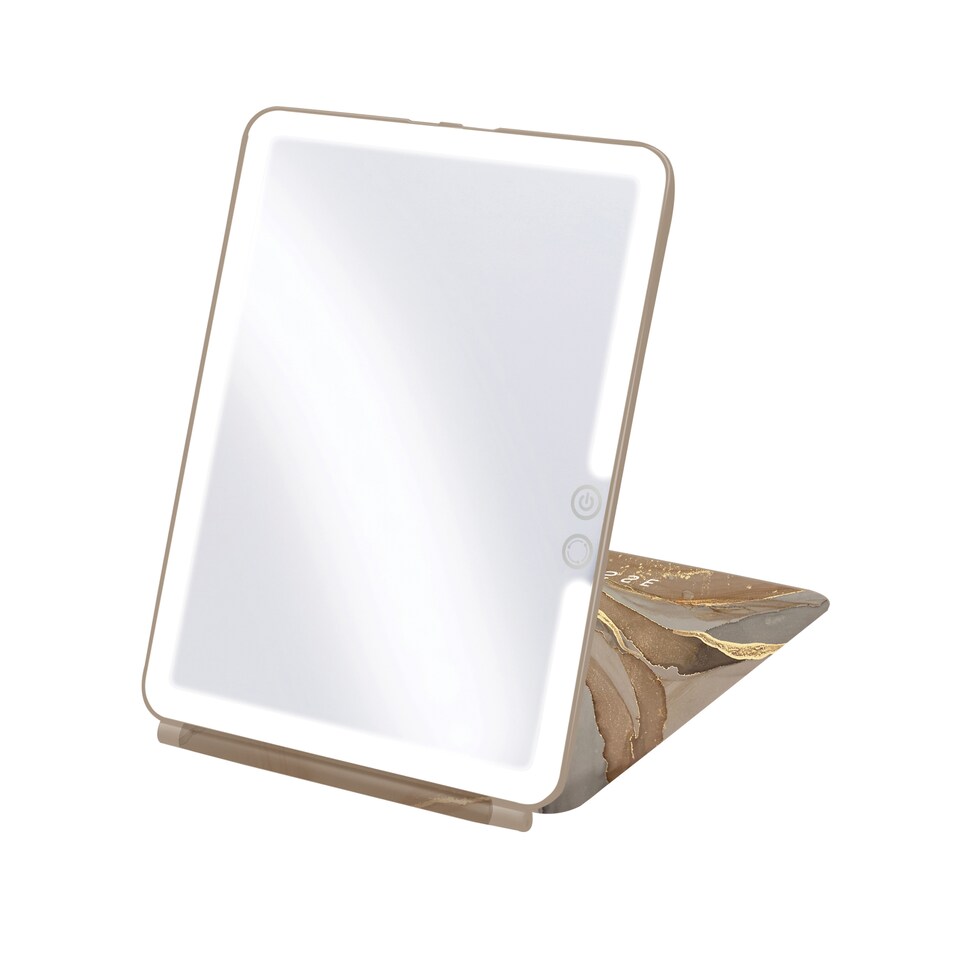 image 1 of Sensse Modern Marble LED Glow Up Mirror | Gold