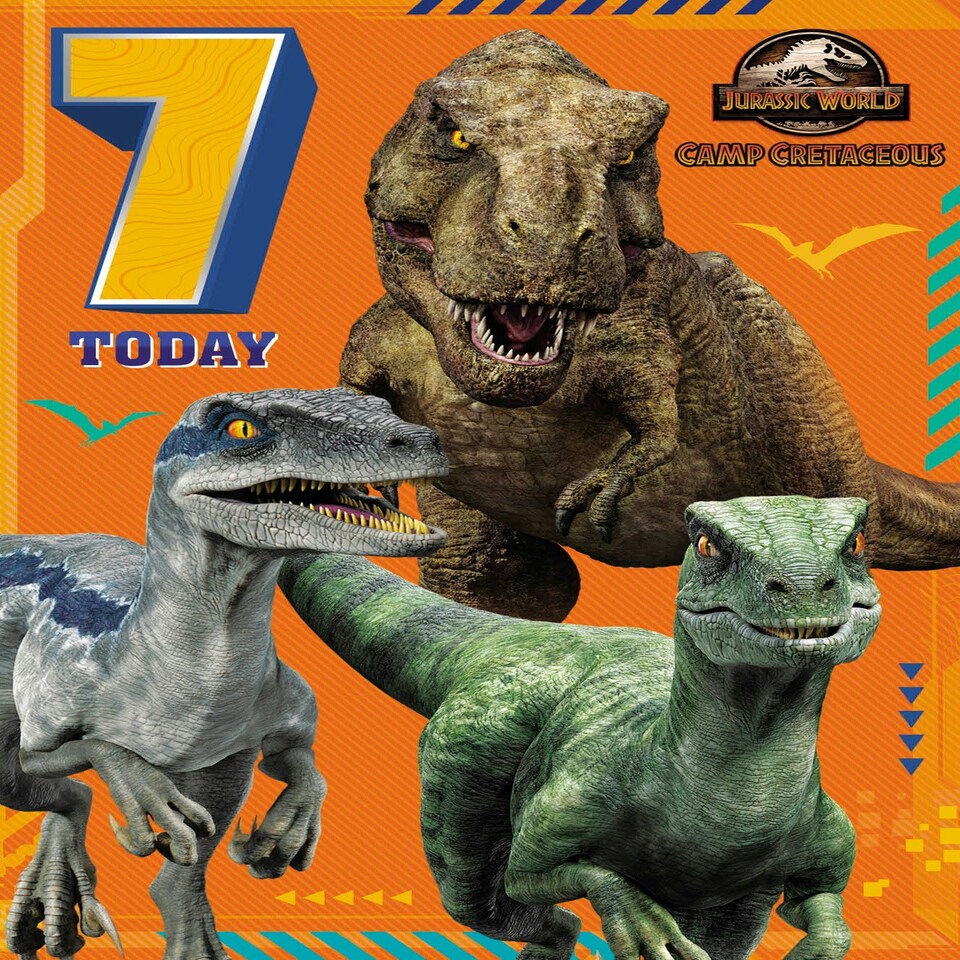 image 1 of Jurassic World Age 7 Birthday Card