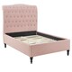 image 5 of 6ft Super King Fabric upholstered, Pink,buttoned back,curved bed, scroll, chesterfield, frame,bedstead