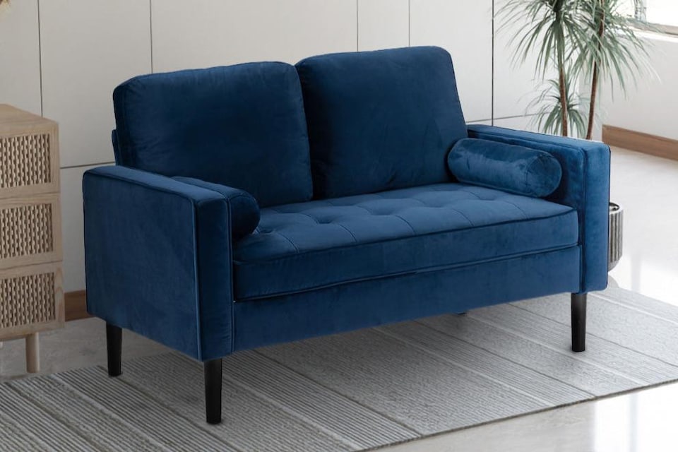 image 1 of Velvet Blue 2 Seater Sofa BRINDISI
