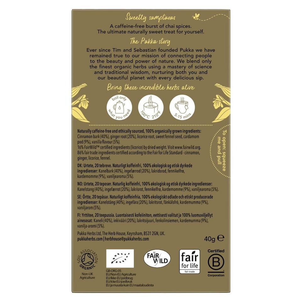 image 1 of Pukka Herbs Organic Herbal Tea, Vanilla Chai, 4 Packs, 80 Teabags 4