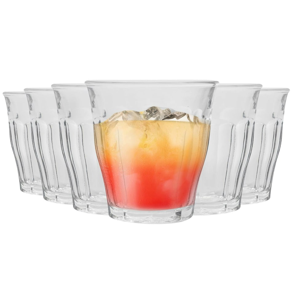 image 1 of Duralex Picardie Drinking Glasses - 310ml Tumblers for Water, Juice - Clear - Pack of 6 Clear