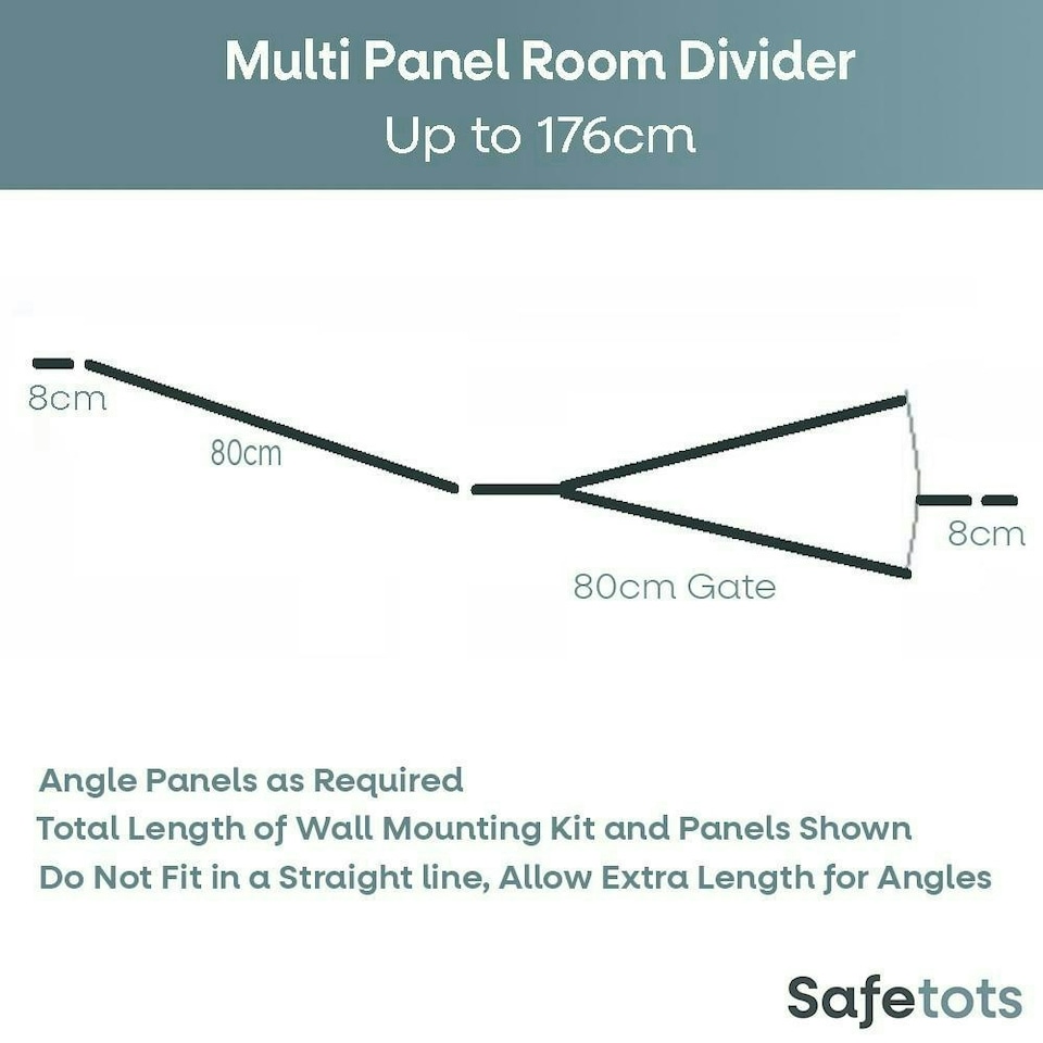 image 1 of Safetots Wooden Multi Panel Room Divider, up to 176cm, Natural Wood, 76cm Tall, Multi Panel Flexible Room Barrier, Room Divider with Door for Baby Cream | Natural