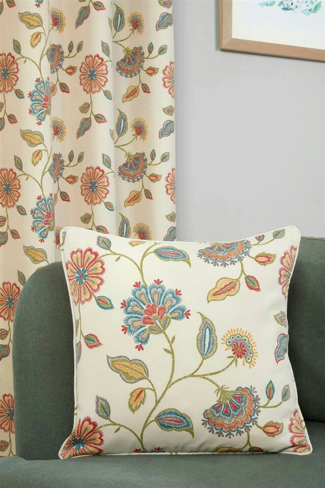 image 1 of Shelley - Fully Lined Floral Curtains - Eyelet - Polycotton (Multi, 66'' x 90'' - 168cm x 229cm (Pair))