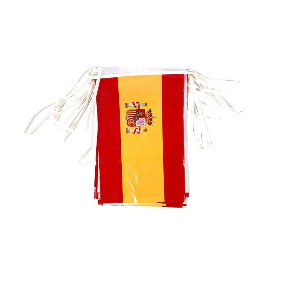 image 1 of Spain Flag Rectangle Party Bunting 10m with 20 Flags