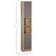 image 3 of HOMCOM Narrow Bathroom Storage Cabinet with Open Compartment, Oak