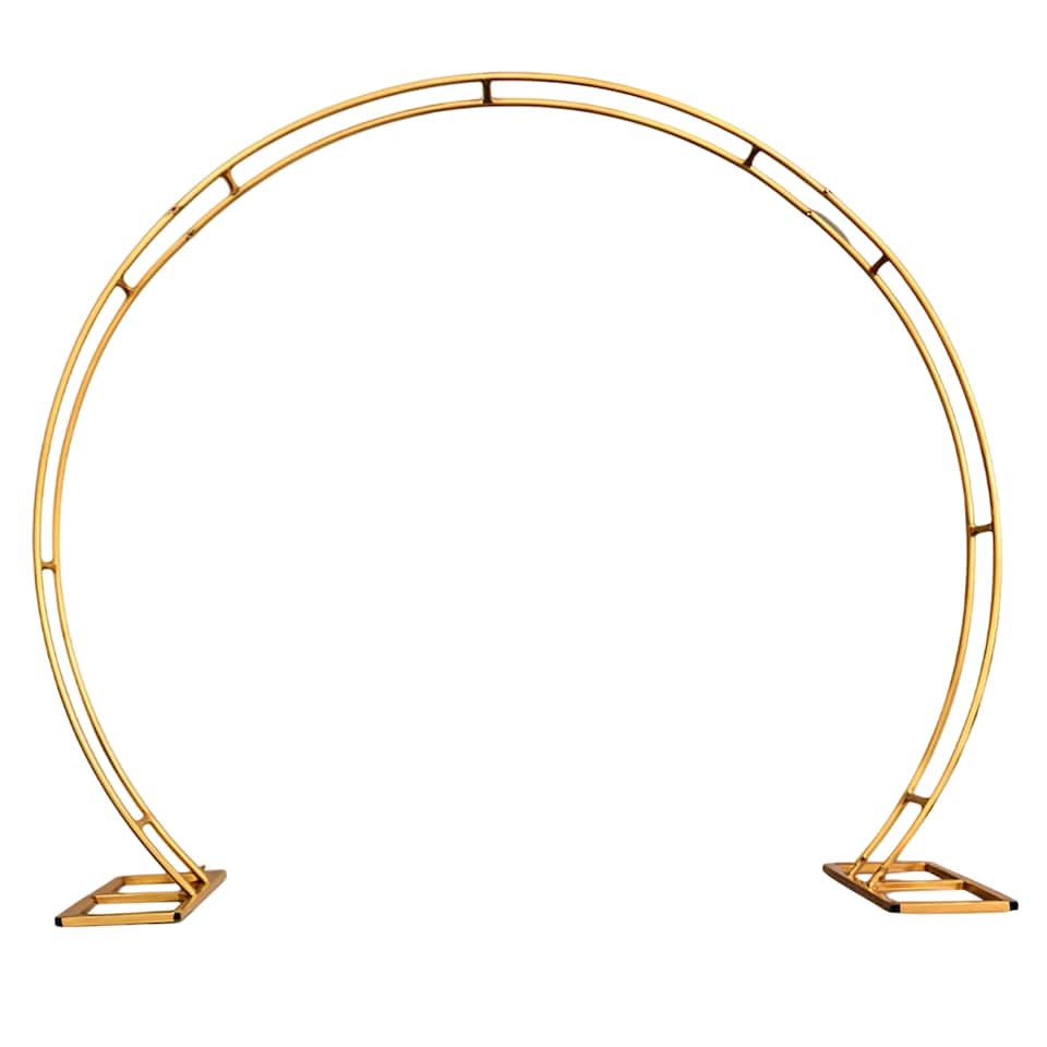 image 1 of Dual Circle Arch Stand Party Background Decoration, Garden Arbors - 260x220cm