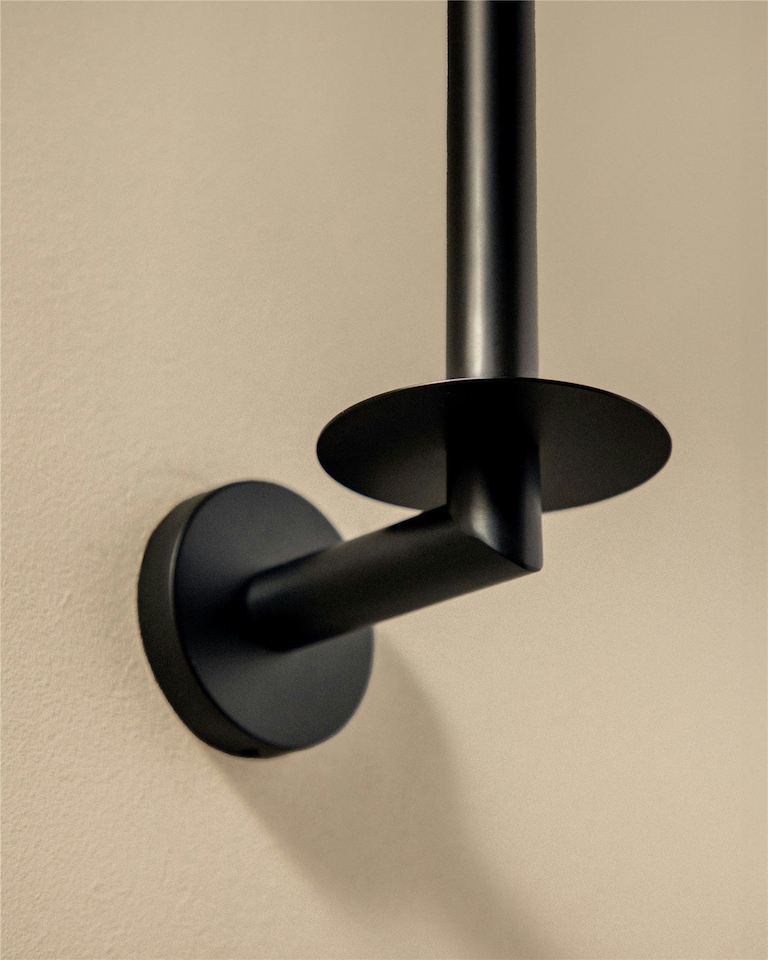 image 1 of Cosmic Wall Mounted Vertical Toilet Roll Holder with Durable Metal Matte Black