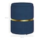 image 7 of HOMCOM Round Pouffe Storage Footstool with Cushioned Top Hidden Space Blue