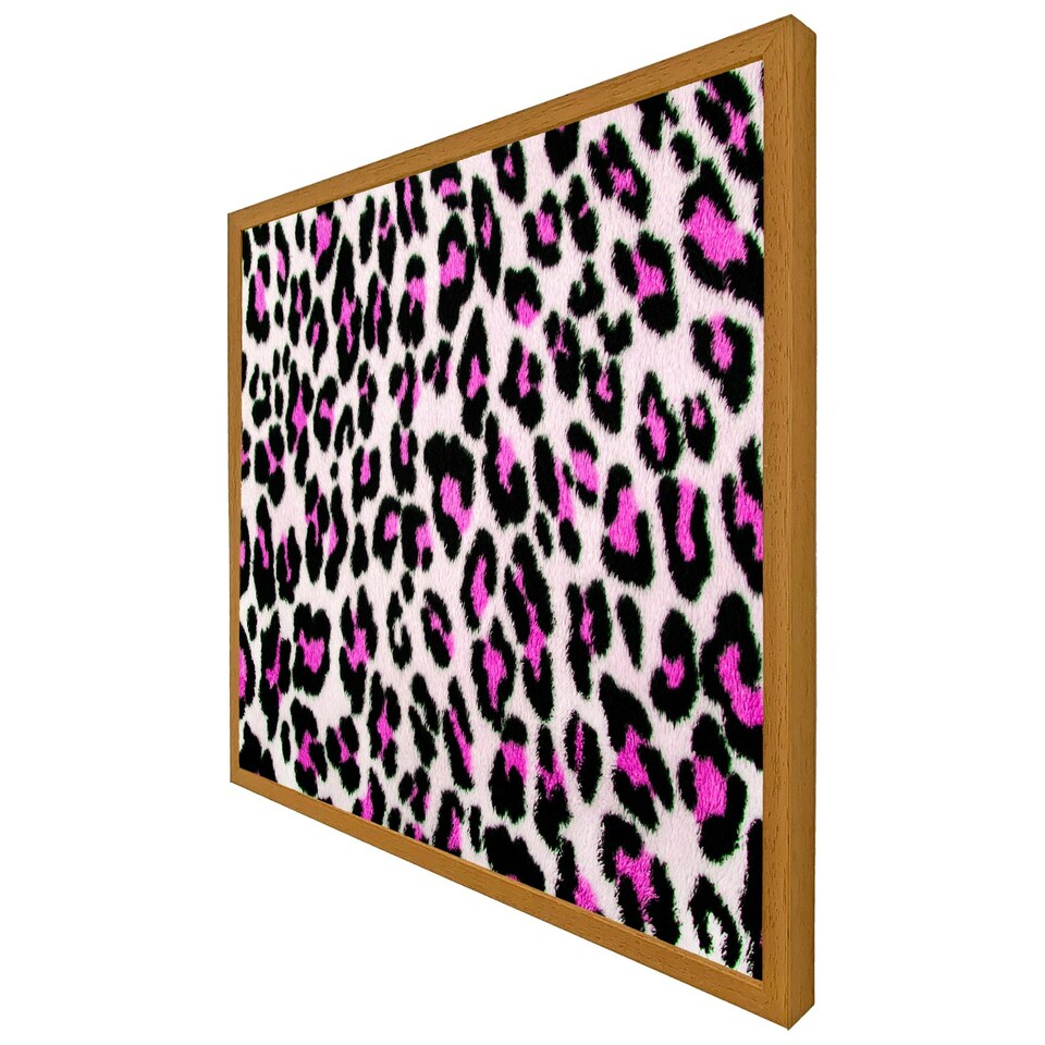 image 1 of Pink fluffy leopard (Picture Frame) White | S