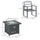 image 5 of Outsunny 4 Seater Garden Furniture Set with Gas Firepit Table, Grey