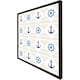 image 1 of Nautical elements on striped background (Picture Frame) Brown | XL