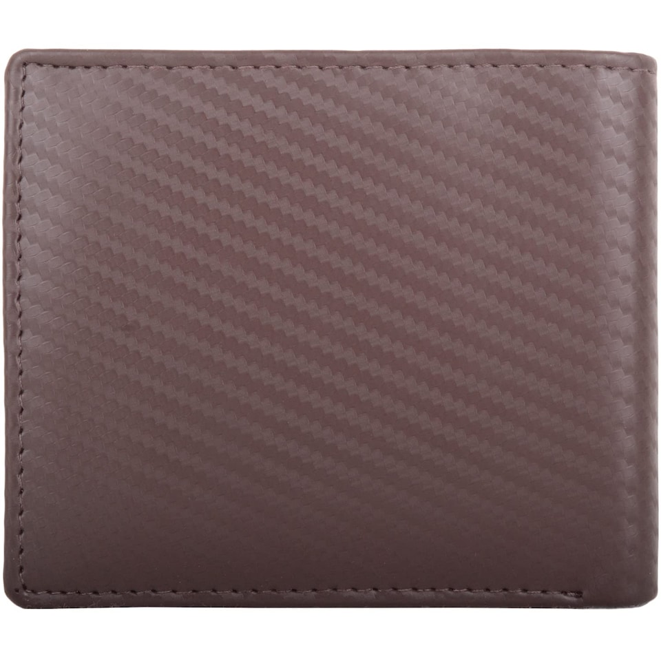 image 1 of London Leathergoods Mens Genuine Leather Diagonal Stitch Bi Fold Money Holder Wallet | Brown | Dark Brown