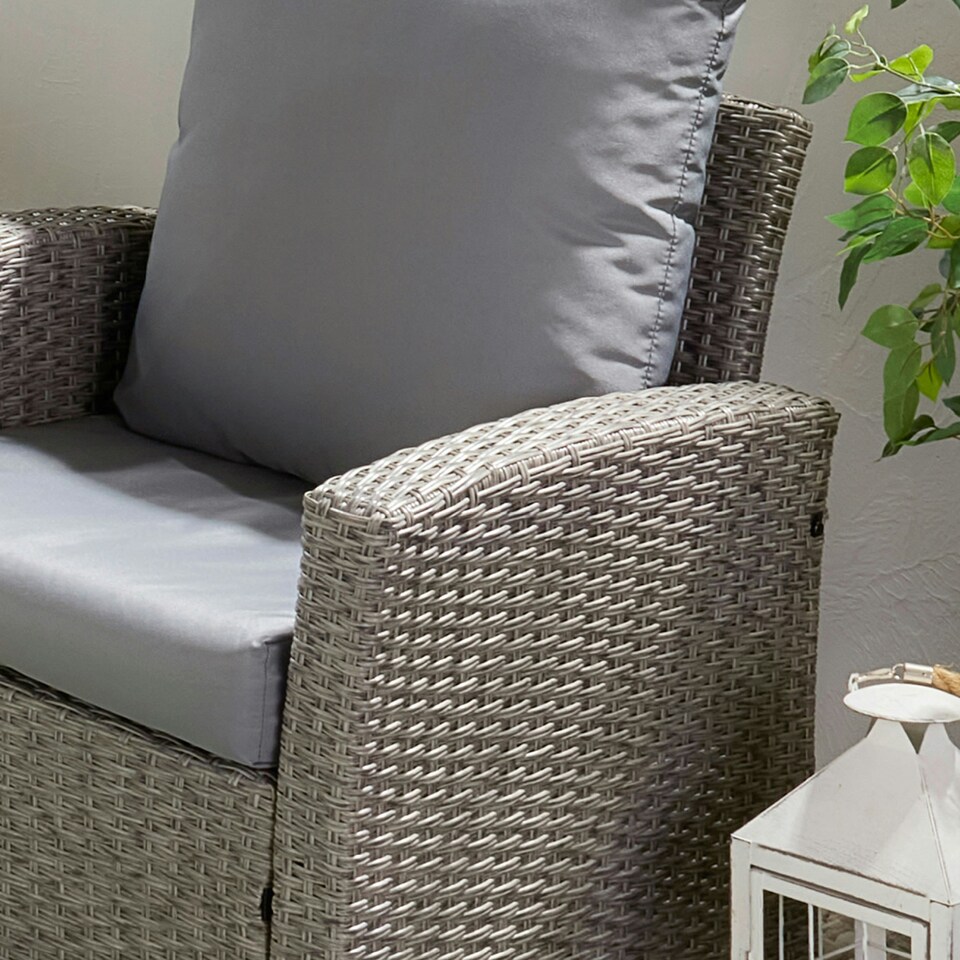 image 1 of VonHaus 4 Seater Rattan Effect Garden Furniture Set