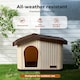 image 4 of Skylos Plastic Dog House Pet Kennel Shelter for Small Medium Dogs Indoor Outdoor | Brown | M