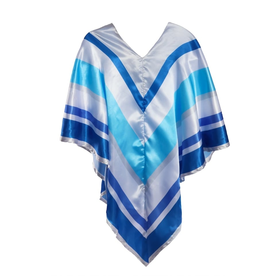 image 1 of 70s Pop Poncho – Retro Fancy Dress Costume | Multi | One Size