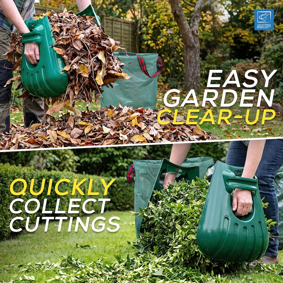 image 1 of Garden Waste Bag 500L with Leaf Scoops Garden Clean up Set