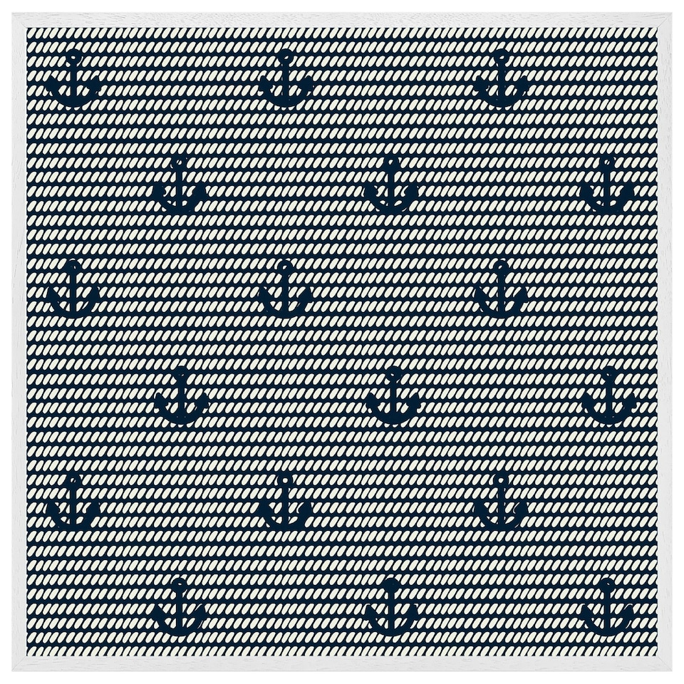 image 1 of Anchors on rope pattern (Picutre Frame) White | XL