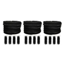 60m Black Gutter Brush Leaf & Moss Guard Protection with Set of 12 Downpipe Plugs