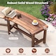 image 4 of COSTWAY Patio Curved Bench Solid Wood Fire Pit Bench for 2-3 People