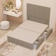 image 3 of Divan Bed Base with 4 Drawers & Plain Floor Standing Headboard Tweed Fabric | Brown | Natural