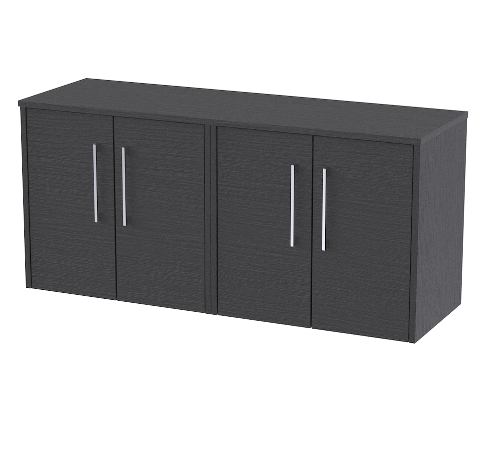 image 1 of Balterley Winshill Contemporary Wall Hung Vanity Unit with Worktop, Woodgrain Dark Grey, 1200mm