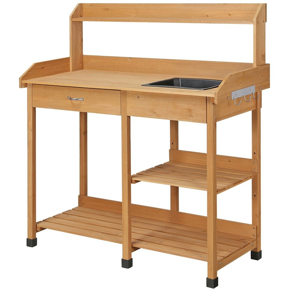 image 1 of Yaheetech Potting Bench Outdoor Garden Work Bench