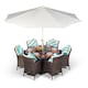 image 1 of Savannah Round 6 Seater Rattan Patio Dining Set | Brown | Brown