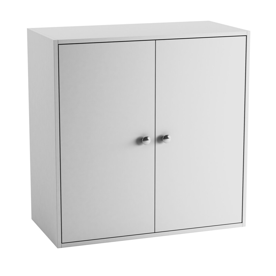 image 1 of White Tier 2 Door Wooden Cabinet | White | 1