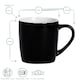 image 3 of Argon Tableware 6x Coloured Coffee Mugs - Black - 350ml - Tea Mug Latte Mug Cappuccino Mug Drinking Mug Black
