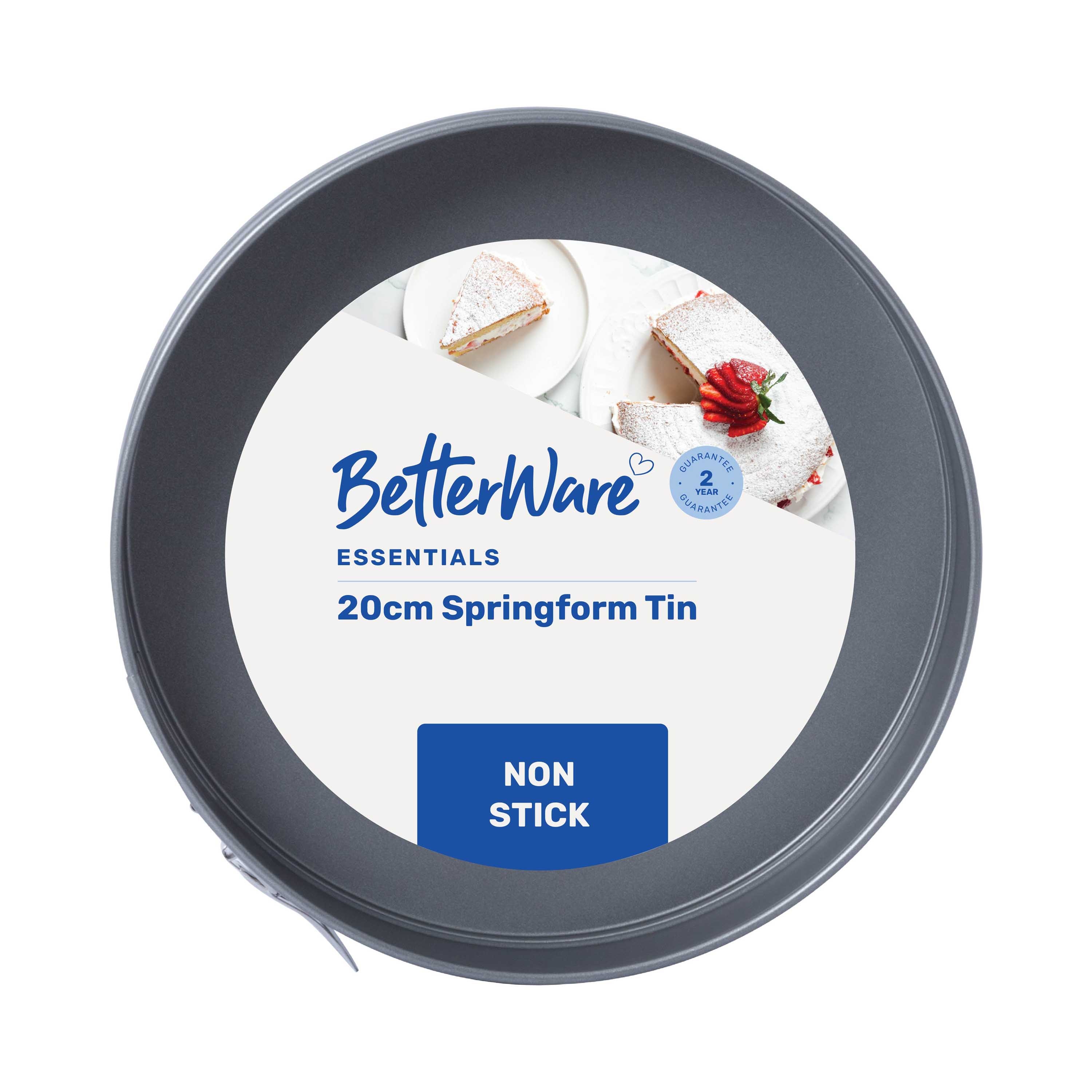 Betterware Essentials Non-Stick 20cm Springform Cake Tin in Silver