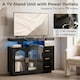 image 6 of HOMCOM High Gloss Sideboard with LED Lights, Power Outlets, Drawers