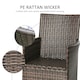 image 6 of Outsunny 2 Pieces Outdoor Rattan Armchair Garden Dining Chair Set Brown