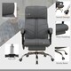 image 4 of Vinsetto PU Leather Vibration Massage Office Chair with Heat, Footrest, Grey