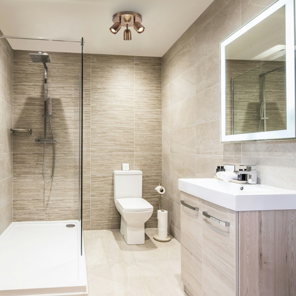 image 1 of Modern Triple Spot IP44 Antique Brass Bath Ceiling Light with Adjustable Heads Gold