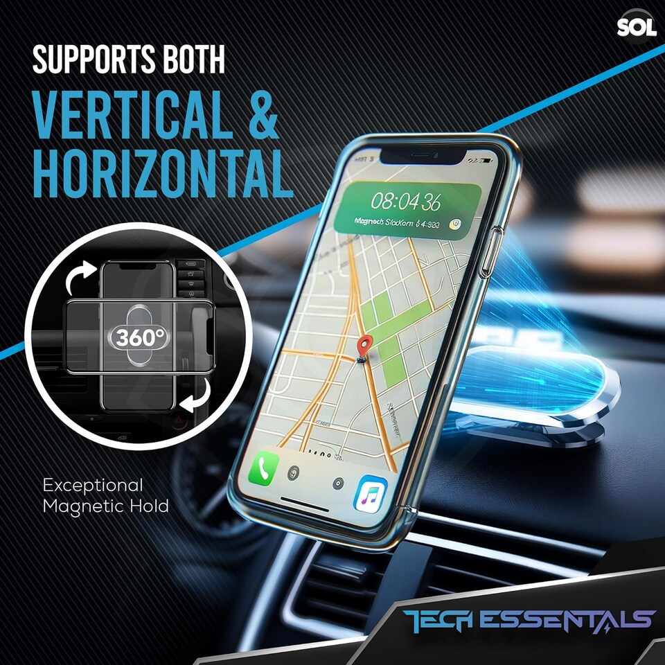 image 1 of Magnetic Phone Holder for Car – Mini Air Vent Mount with Strong Adhesive, Secure Magnet Stand for Smartphones, Safe Driving Use