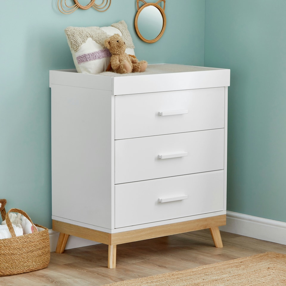 image 1 of Babymore Mona Nursery Chest Changer - White