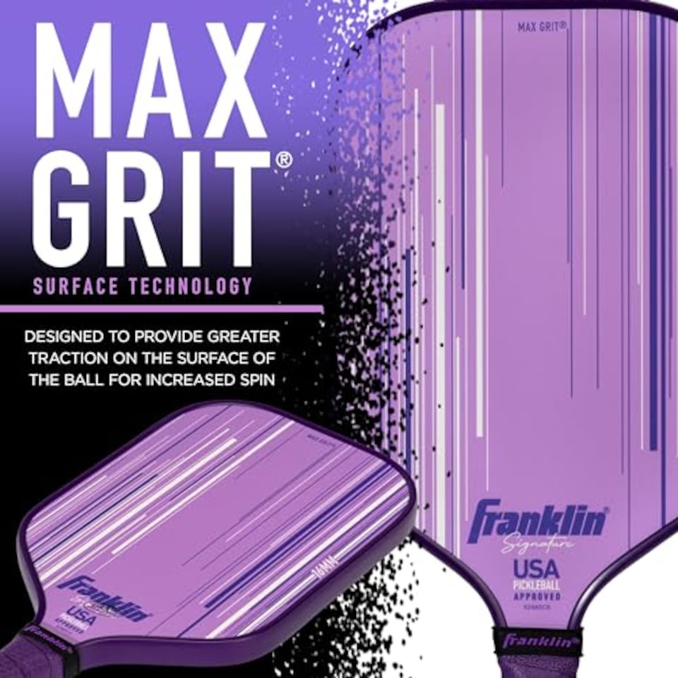 image 1 of Franklin Sports Pro Pickleball Paddle - Signature Series With Maxgrit Surface - Usapa Approved - 16mm Polypropylene Core - Lilac