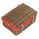 image 3 of 35cm Antique Wash Wicker Picnic Basket with Lining Red | Red | One Size