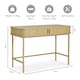 image 5 of VonHaus Landos Computer Desk with Sliding Doors and Tambour Finish Brown